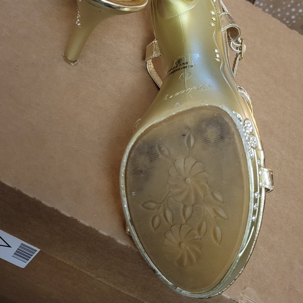 Gold Rhinestone Heels - Picture 5 of 11